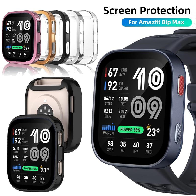 Amazfit Smartwatch Accessories - TPU-Schutzhülle für Amazfit Bip Max, Displayschutzfolie,